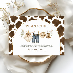 Remerciements Carte de remerciement de Baby Shower Western Littl