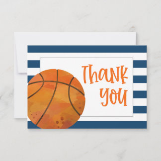 Remerciements Carte de remerciement de basketball à plat