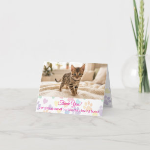 Remerciements Carte de remerciement de Custom Bengal Cattery