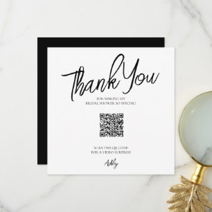 Remerciements Carte de remerciement de douche de mariage minimal