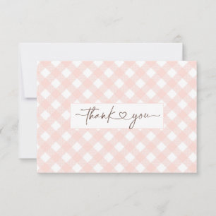 Remerciements Carte de remerciement de douche en gingembre rose