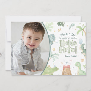 Remerciements Carte de remerciement de fête de dinosaures avec p