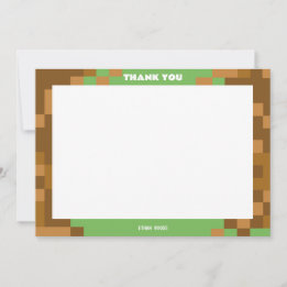 Remerciements Carte de remerciement de fête de gamer pixelisé ma