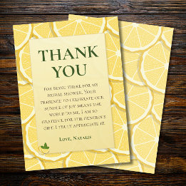 Remerciements Carte de remerciement de fiançailles au citron d'A