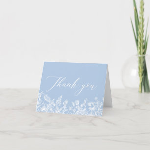 Remerciements Carte de remerciement de fiançailles florale bleu 