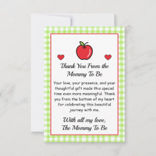Remerciements Carte de remerciement de Future Maman - Baby Showe