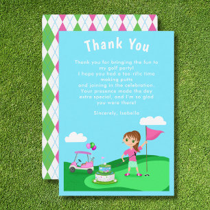 Remerciements Carte de remerciement de golf pour l'anniversaire