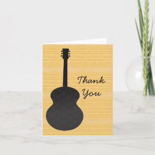 Remerciements Carte de remerciement de guitare de pays gris