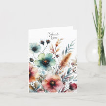 Carte de remerciement de l'encre d'alcool Floral