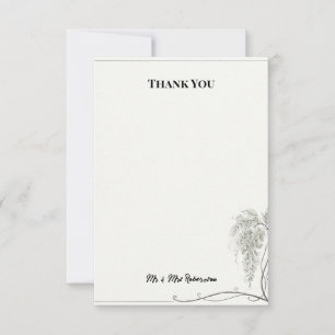 Remerciements Carte de remerciement de mariage à la végétation b