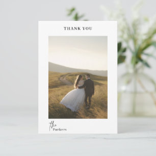Remerciements Carte de remerciement de mariage à l'écriture mode