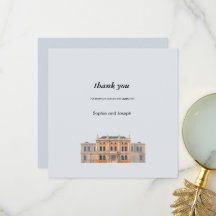 Carte de remerciement de mariage à l'hôtel de vill