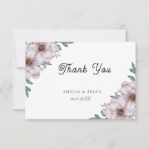 Carte de remerciement de mariage à motif floral d'