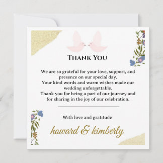 Remerciements Carte de remerciement de mariage à motif floral él