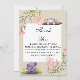 Remerciements Carte de remerciement de mariage adorable koala –