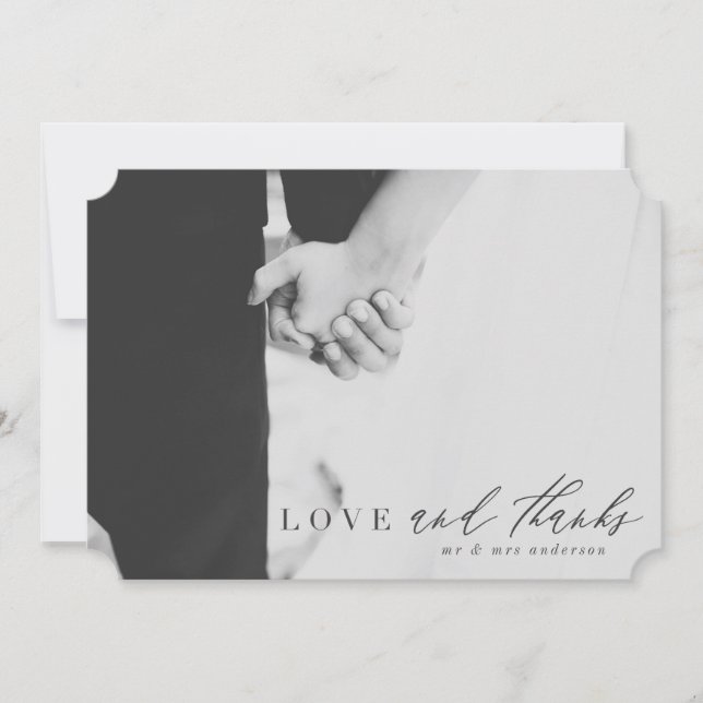 Remerciements Carte de remerciement de mariage amour et gratitud (Devant)