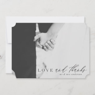 Remerciements Carte de remerciement de mariage amour et gratitud