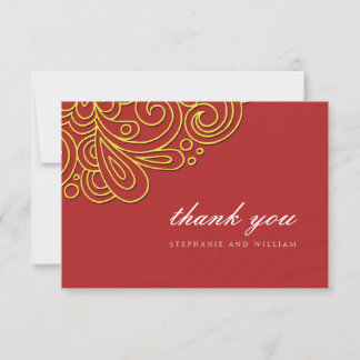 Remerciements Carte de remerciement de mariage Asian Swirl