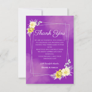Remerciements Carte de remerciement de mariage aux fleurs violet
