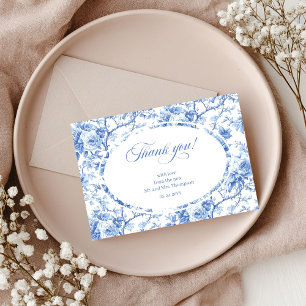 Remerciements Carte de remerciement de mariage aux roses bleues 