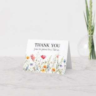 Remerciements Carte de remerciement de mariage avec aquarelle de