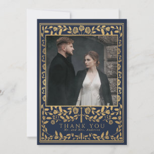 Remerciements Carte de remerciement de mariage avec épée médiéva