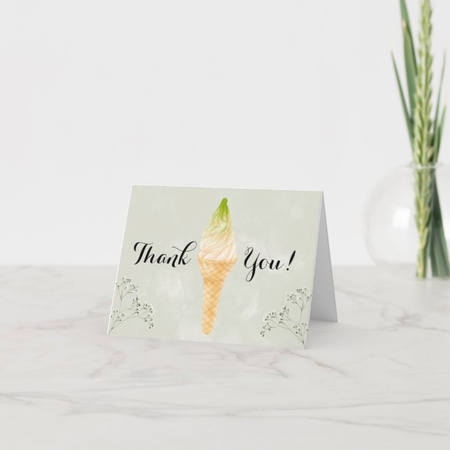 Remerciements Carte de remerciement de mariage avec glace à la p (Devant)
