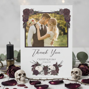 Remerciements Carte de remerciement de mariage avec photo de crâ