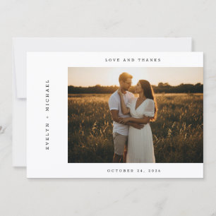 Remerciements Carte de remerciement de mariage avec photo et not
