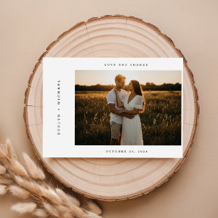 Remerciements Carte de remerciement de mariage avec photo et not