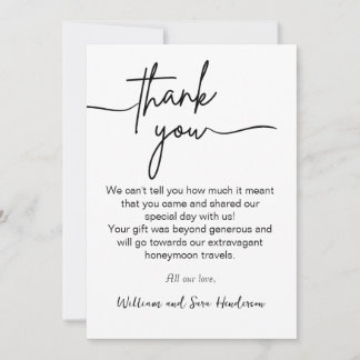 Remerciements Carte de remerciement de mariage avec photo pleine