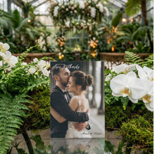 Remerciements Carte de remerciement de mariage avec photo simple