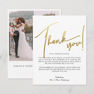 Remerciements Carte de remerciement de mariage avec photos en ca