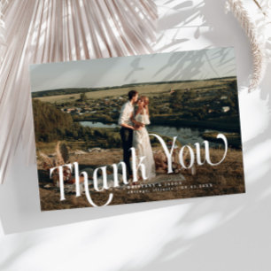 Remerciements Carte de remerciement de mariage avec typographie 