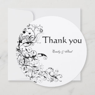 Remerciements Carte de remerciement de mariage Birds & Swirls