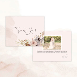 Remerciements Carte de remerciement de mariage Boho