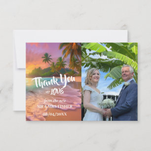 Remerciements Carte de remerciement de mariage coucher de soleil