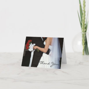Remerciements Carte de remerciement de mariage Couple Rose Rouge