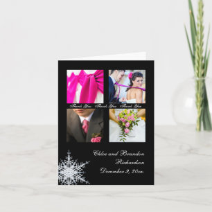 Remerciements Carte de remerciement de mariage d'hiver en collag