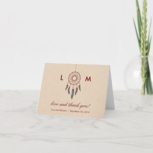 Remerciements Carte de remerciement de mariage Dream Catcher