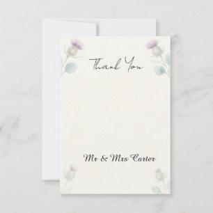 Remerciements Carte de remerciement de mariage écossais Pastel T