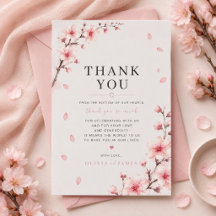 Carte de remerciement de mariage Élégance Fleur de