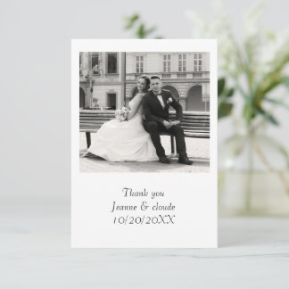 Remerciements Carte de remerciement de mariage élégante