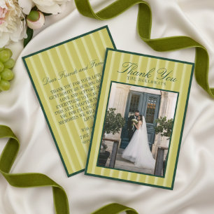 Remerciements Carte de remerciement de mariage élégante à rayure