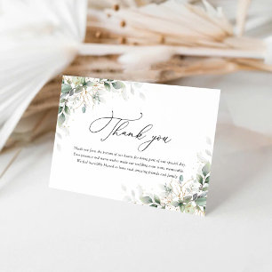 Remerciements Carte de Remerciement de Mariage Élégante avec Ver
