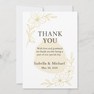 Remerciements Carte de remerciement de mariage élégante Carte de