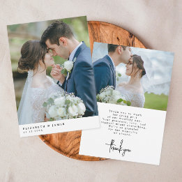 Remerciements Carte de remerciement de mariage élégante et simpl