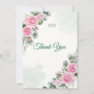 Remerciements carte de remerciement de mariage élégante Rose Ros