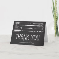Carte de remerciement de mariage Flèches Tribales 