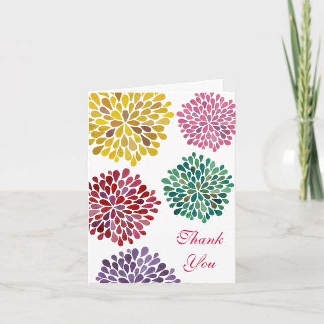 Remerciements Carte de remerciement de mariage Fleurs printanièr (Devant)